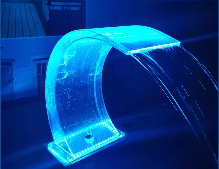 Cascada tipo Palma de acrilico transparente con luces led RGB ip68 - 40 cm